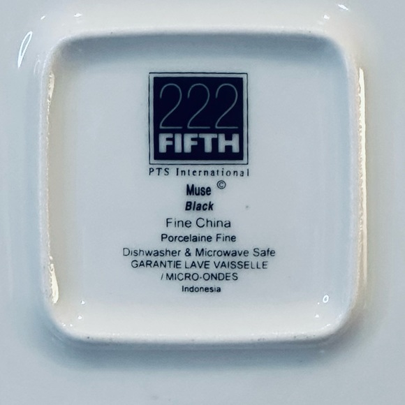 🌟2xHP🌟Muse Damask Black & White Floral Print Porcelain Dish 11" by 222 Fifth - Picture 5 of 6